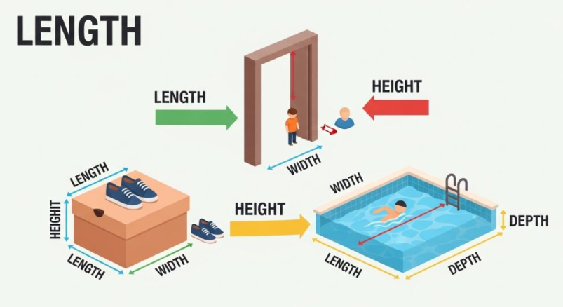 Measurement: Length, Width, Height, Depth